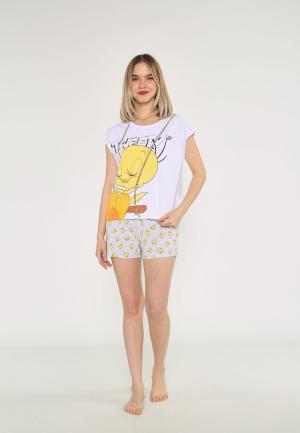 Pijama Dama Bumbac Tricou și Short Tweet