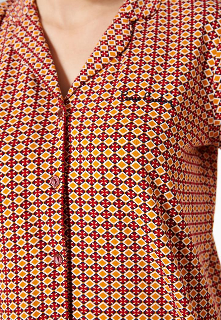 Pijama Dama Bumbac Pierre Cardin, Camasa și Short cu Carouri