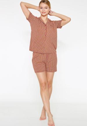 Pijama Dama Bumbac Pierre Cardin, Camasa și Short cu Carouri