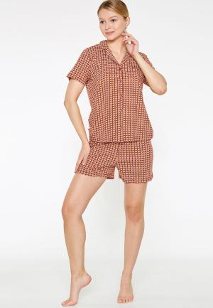Pijama Dama Bumbac Pierre Cardin, Camasa și Short cu Carouri