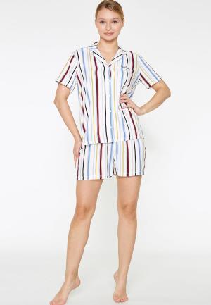 Pijama Dama Bumbac Pierre Cardin, Camasa și Short cu Dungi