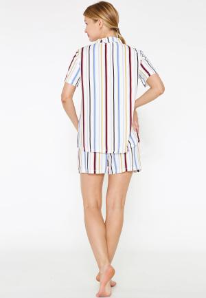 Pijama Dama Bumbac Pierre Cardin, Camasa și Short cu Dungi