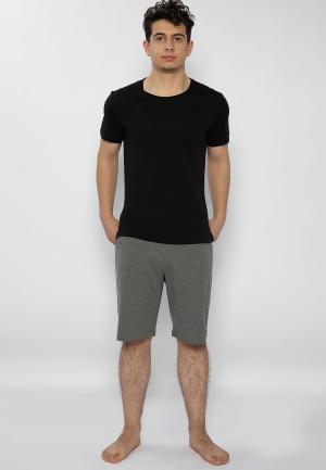 Pijama Bărbați Mâneca Scurtă și Pantaloni Scurți – Negru