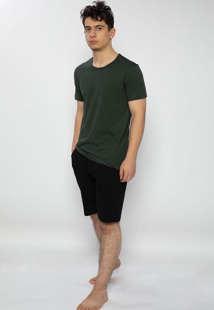 Pijama Bărbați Mâneca Scurtă și Pantaloni Scurți – Verde