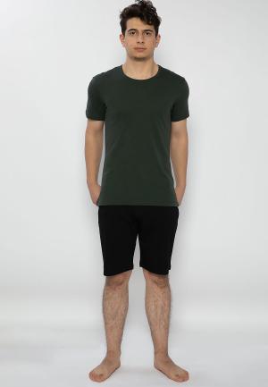 Pijama Bărbați Mâneca Scurtă și Pantaloni Scurți – Verde