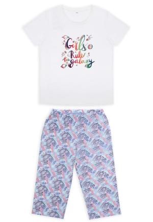 Pijama Dama Mâneca Scurtă și Pantaloni Trei Sferturi –Gril Rule