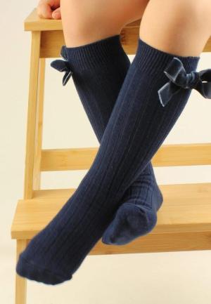 Șosete Kaki 3/4 cu Fundiță, Bleumarin