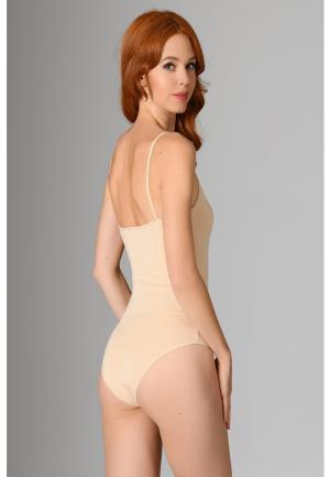 Body cu Bretele Subțiri și Închidere cu Capse-Bej