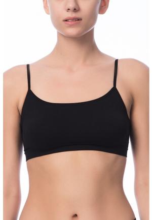 Bustieră Fără Cusături cu Bretele Subțiri-Negru
