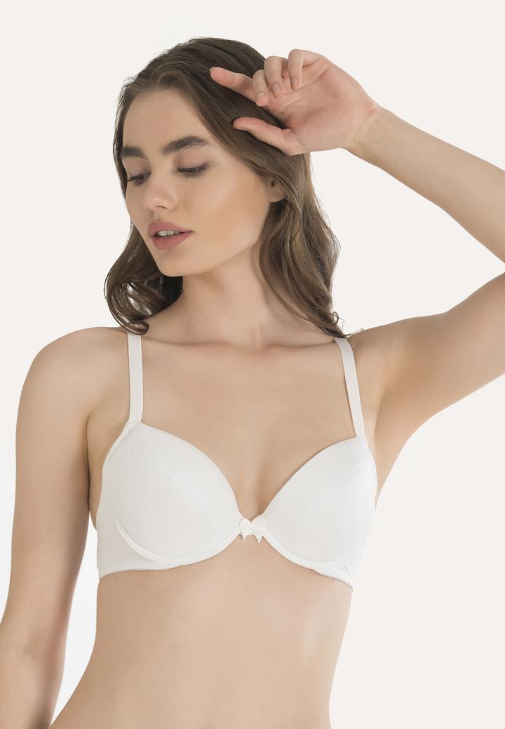 Sutien cu burete și push-up, Alb