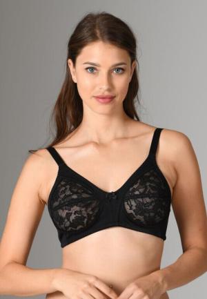 Sutien Minimizer din Dantelă, Fără Balene, Negru