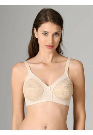 Sutien Minimizer din Dantelă, Fără Balene, Bej