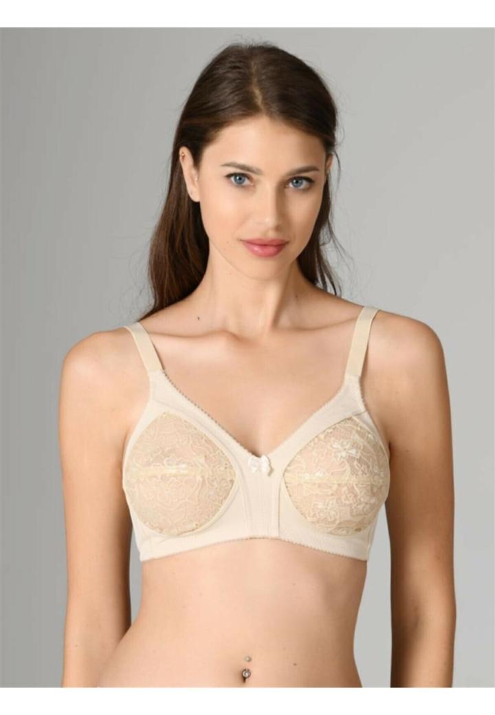 Sutien Minimizer din Dantelă, Fără Balene, Bej