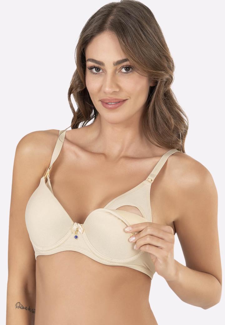 Sutien pentru alăptare cu cupă căptușită, bej
