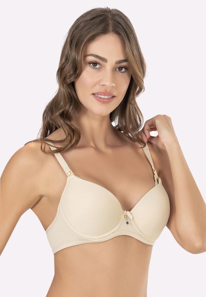 Sutien pentru alăptare cu cupă căptușită, bej
