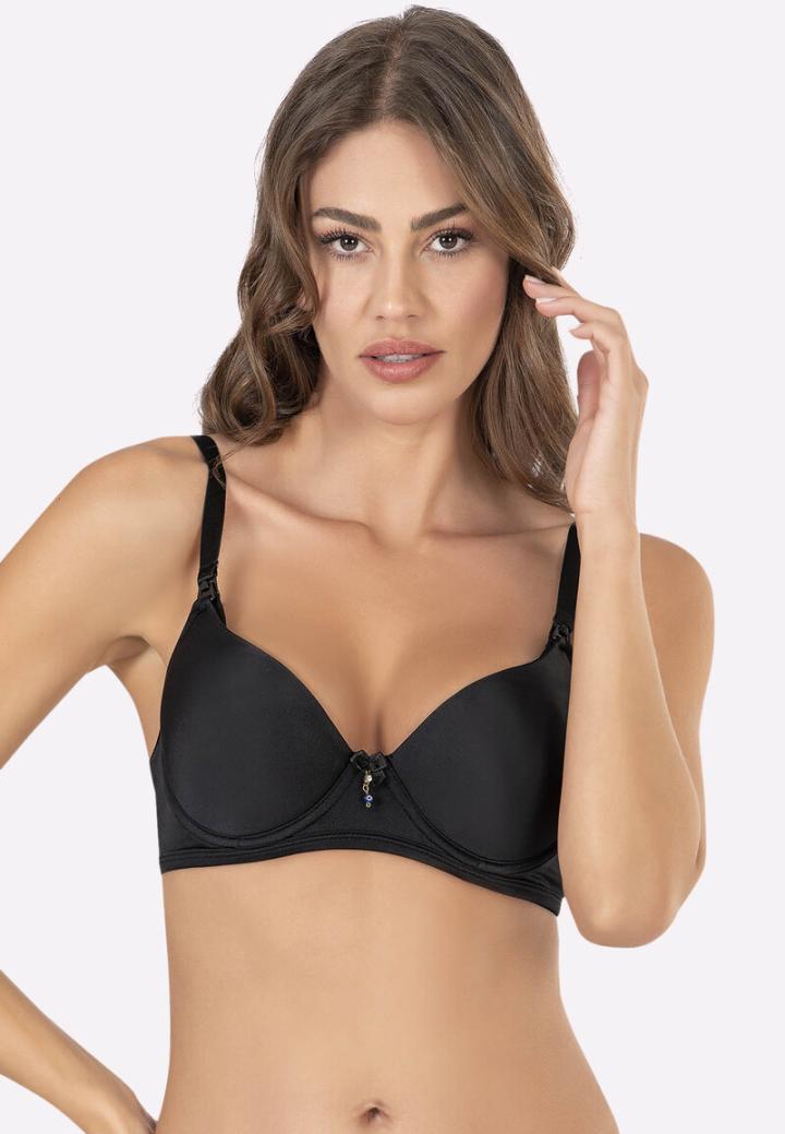 Sutien pentru alăptare cu cupă căptușită, Negru