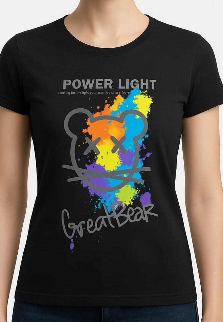 Tricou dama din bumbac imprimeu grafic