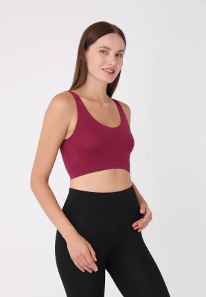 Bustieră din microfibră cu bretele late, -Bordo