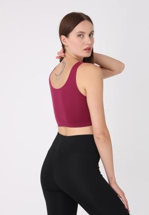 Bustieră din microfibră cu bretele late, -Bordo