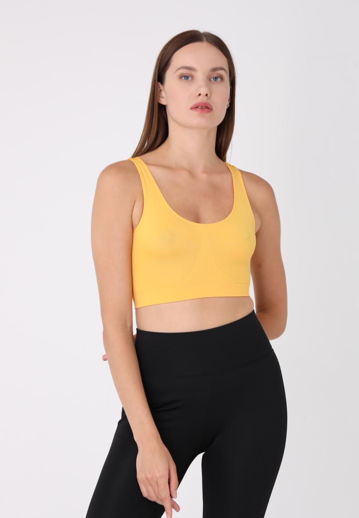 Bustieră din microfibră cu bretele late, -Galben