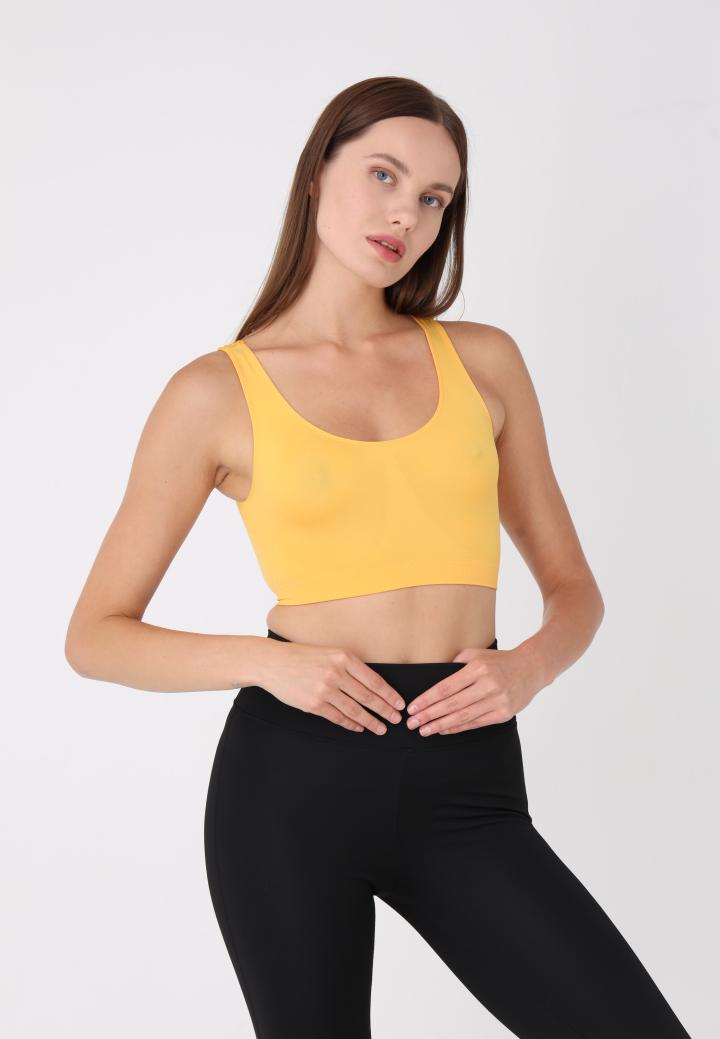 Bustieră din microfibră cu bretele late, -Galben