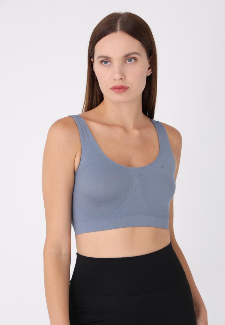 Bustieră din microfibră cu bretele late, Gri