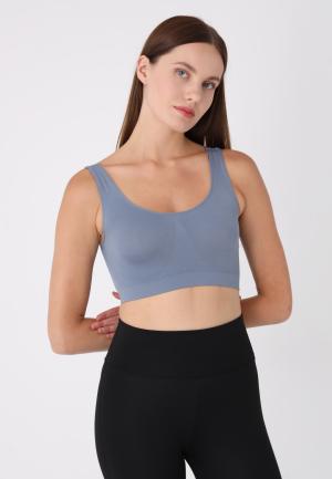 Bustieră din microfibră cu bretele late, Gri