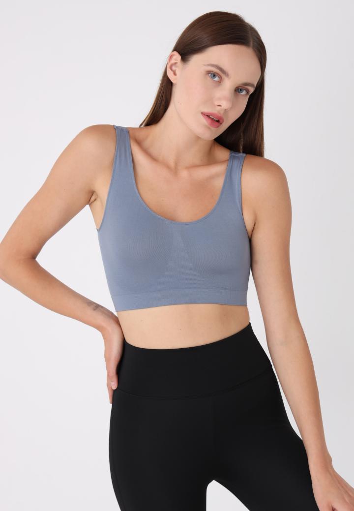 Bustieră din microfibră cu bretele late, Gri