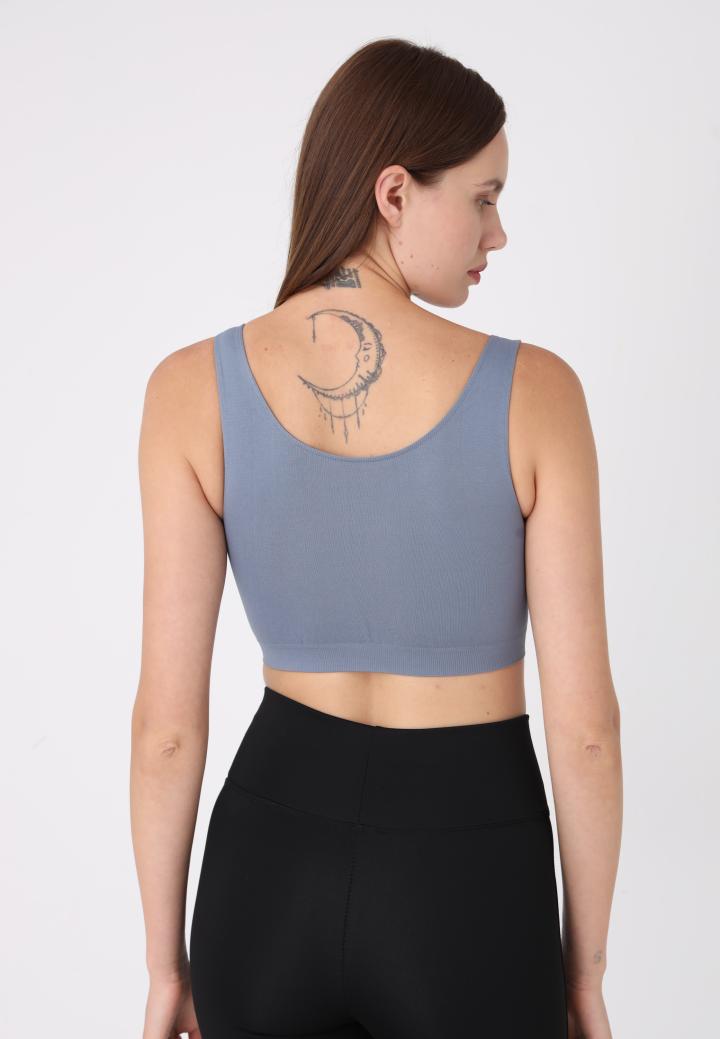 Bustieră din microfibră cu bretele late, Gri