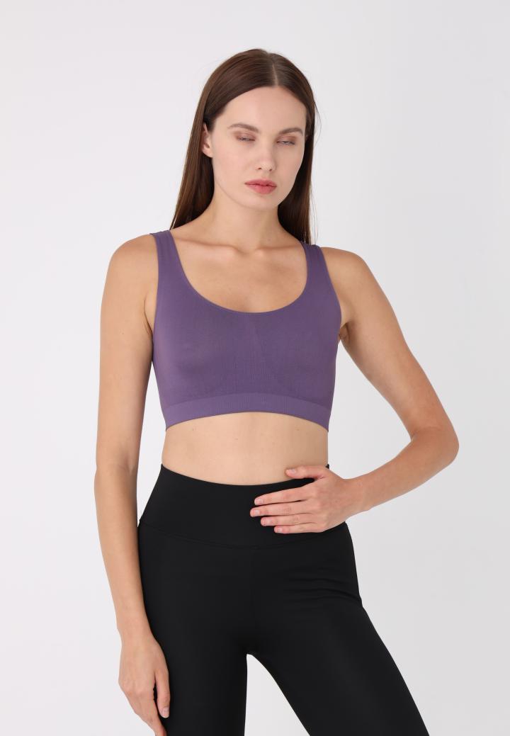 Bustieră din microfibră cu bretele late, -Mov