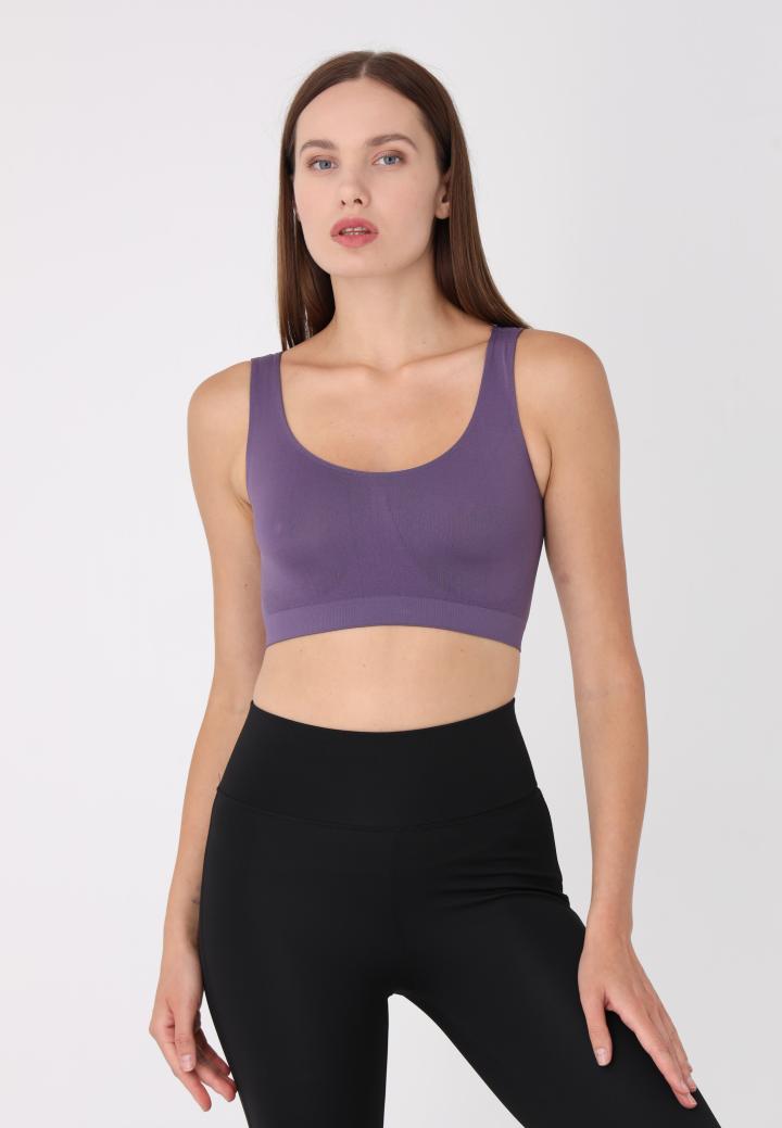 Bustieră din microfibră cu bretele late, -Mov