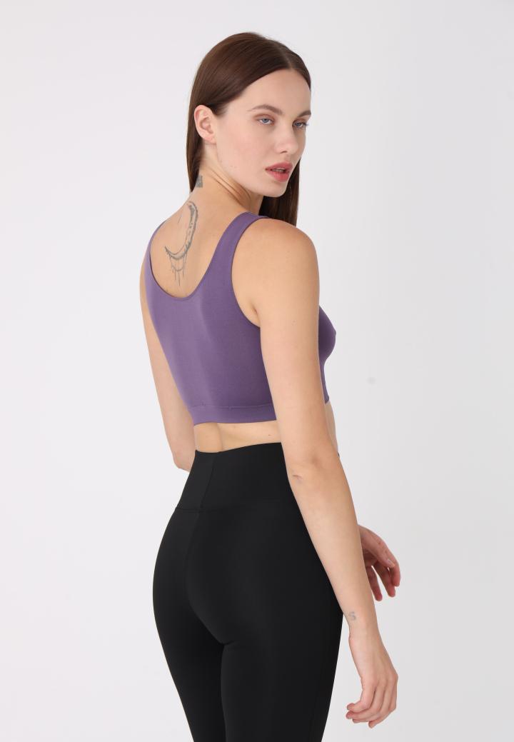 Bustieră din microfibră cu bretele late, -Mov