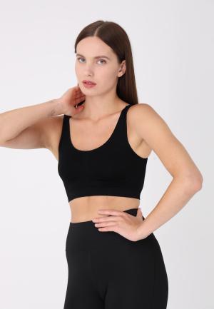 Bustieră din microfibră cu bretele late, -negru