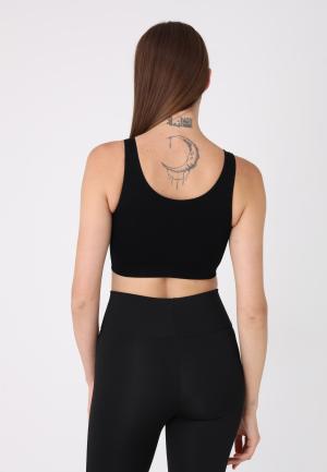 Bustieră din microfibră cu bretele late, -negru