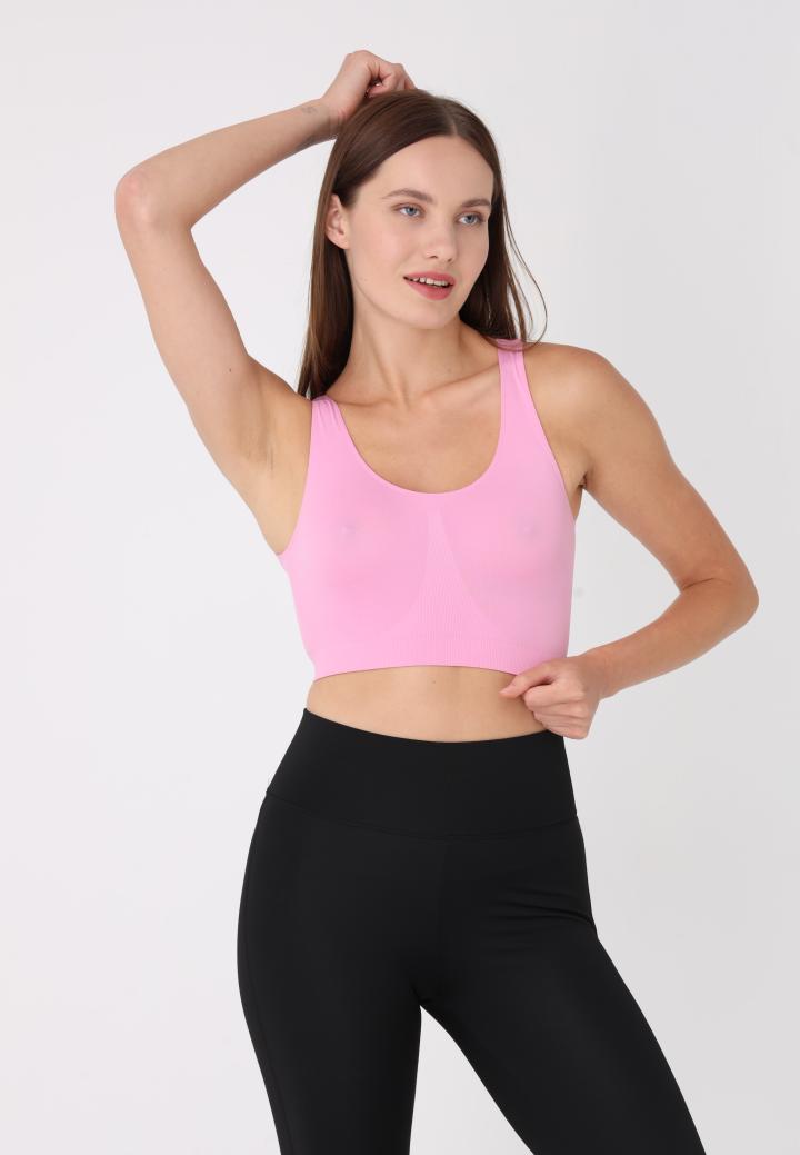 Bustieră din microfibră cu bretele late, -Roz