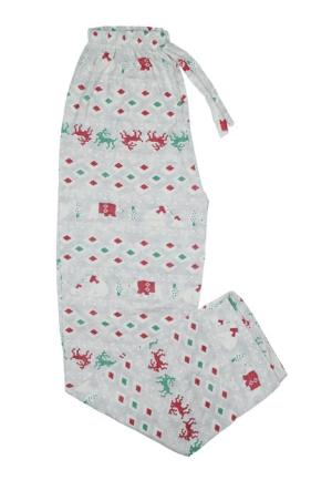 Pantaloni de Pijama Crăciun Alb cu Reni