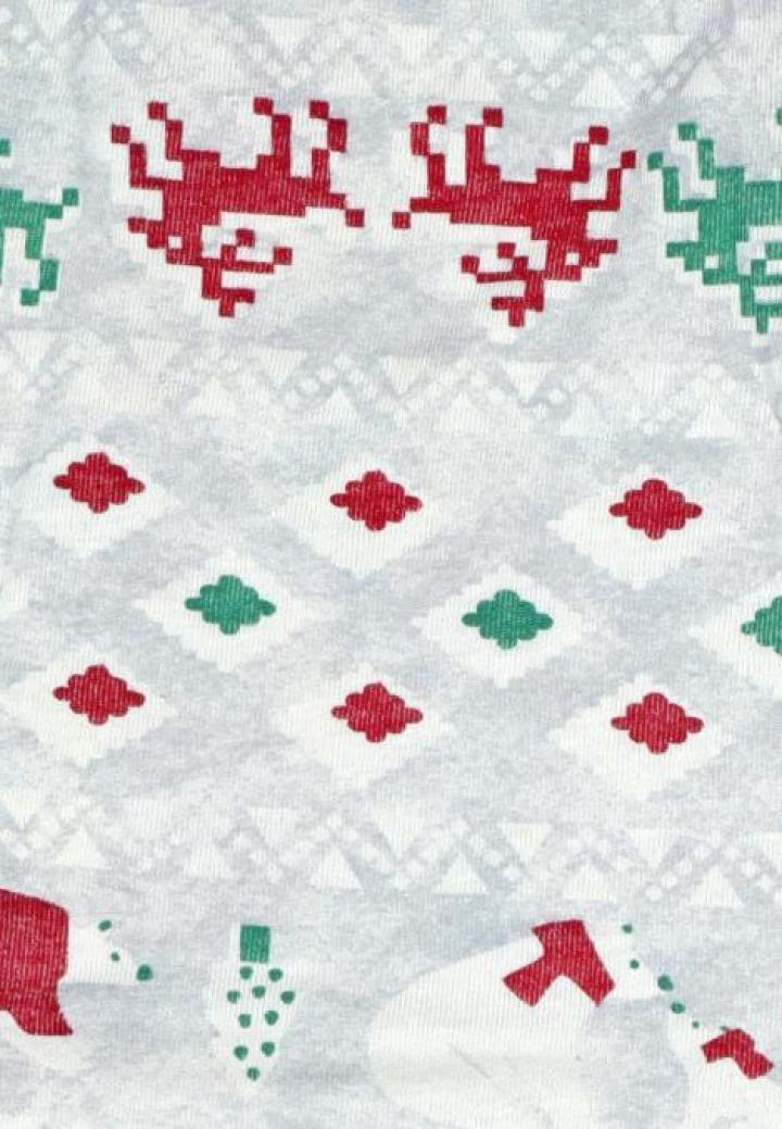 Pantaloni de Pijama Crăciun Alb cu Reni