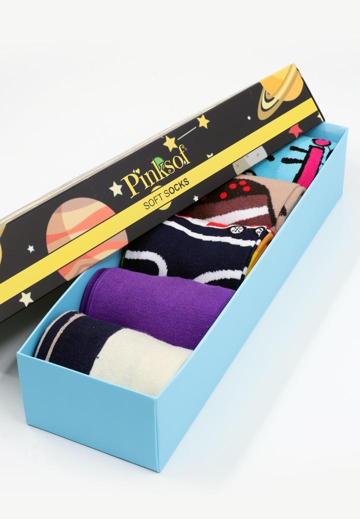 Set 5 Perechi Șosete Unisex Colorate – Imprimeuri Vesele + Cutie Cadou