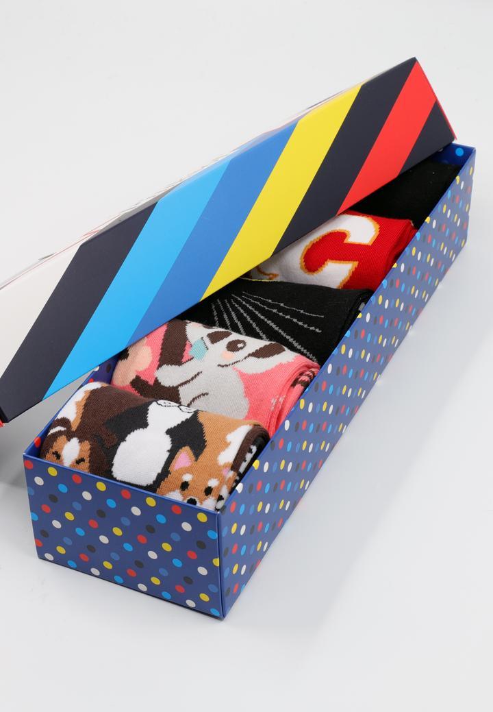 Set 5 Perechi Șosete Unisex Colorate – Imprimeuri Vesele + Cutie Cadou