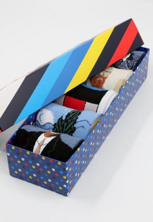 Set 5 Perechi Șosete Unisex Colorate – Imprimeuri Vesele + Cutie Cadou