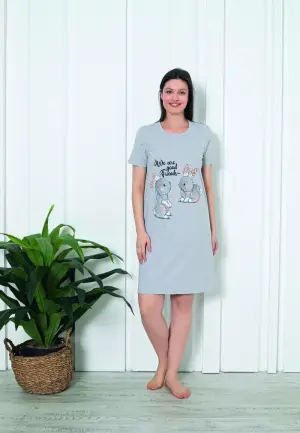 Cămașă de Noapte cu Mâneci Scurte și Iepurași