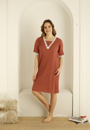 Rochie Dama Plisată cu Dantelă la Gât și Mâneci