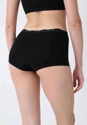 Boxeri damă din microfibră cu dantelă delicată, Negru