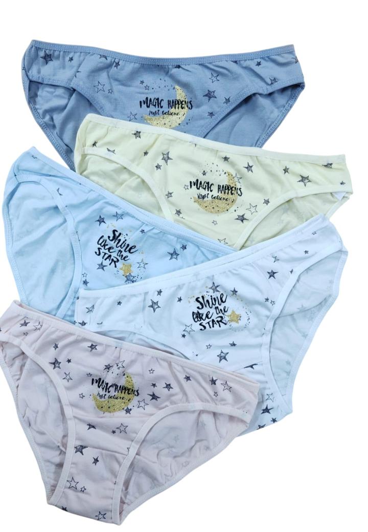 Chiloți Damă Clasic cu Magic Happens – Set 5 Bucăți