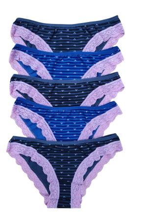 Chiloți Damă Clasic Dantelă – Set 5 Bucăți