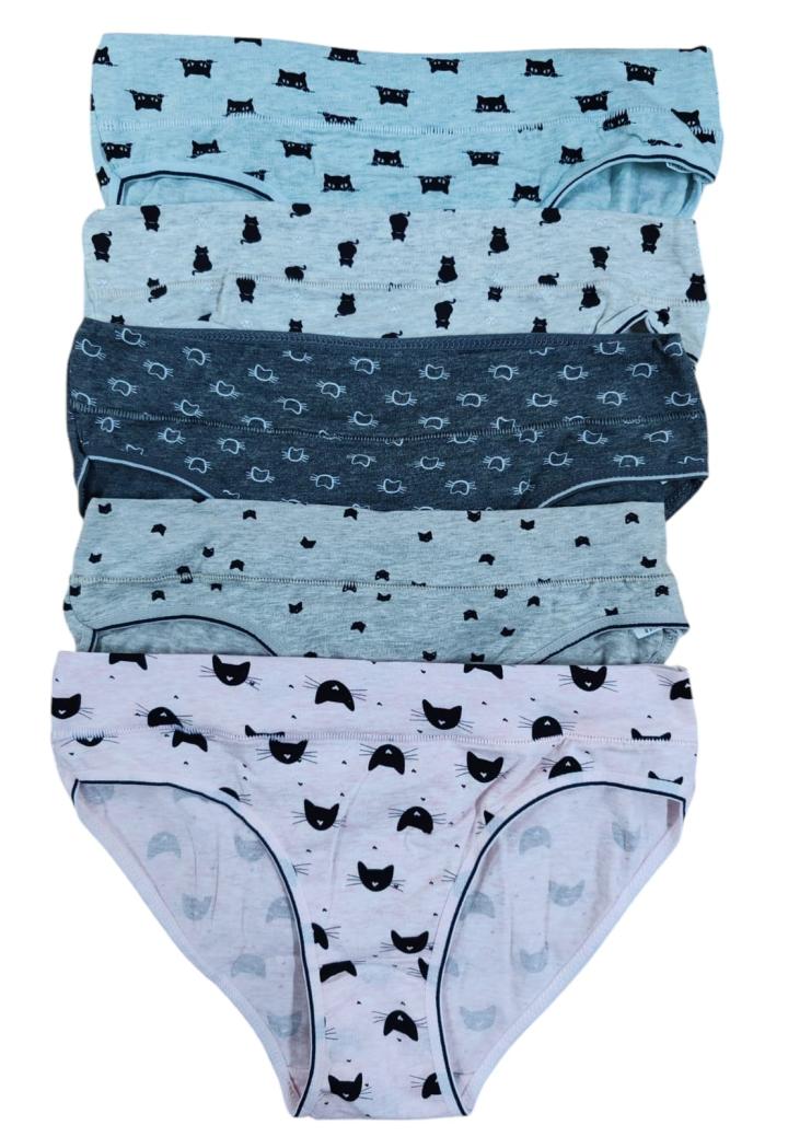 Chiloți Damă Clasic Pisică – Set 5 Bucăți