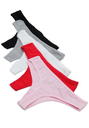 Chiloți Damă Tanga – Set 5 Bucăți Colorate