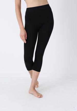 Colanți trei sferturi negru pentru femei