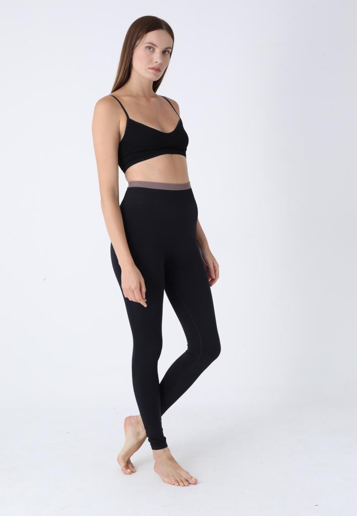 Colanți damă cu talie elastică, culoare negru