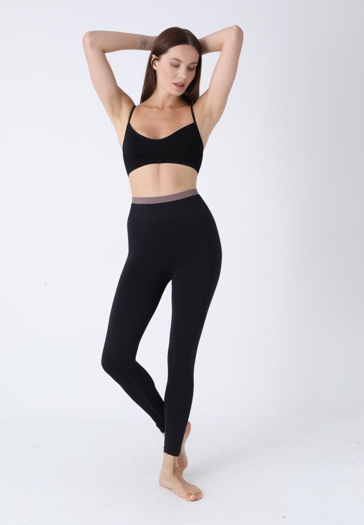 Colanți damă cu talie elastică, culoare negru